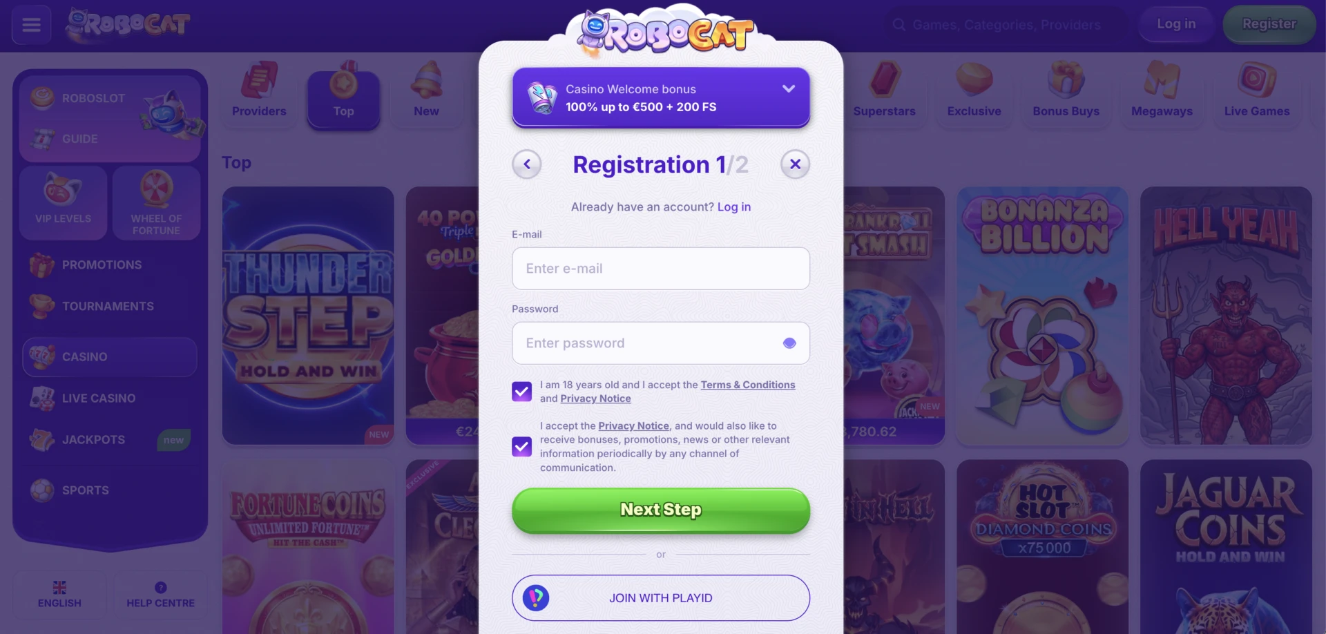 robocat register